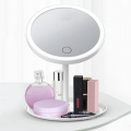 Custom Logo Round Glass Cosmetic Mirror Make -up Dekorative LED Smart Make -up Spiegel mit Licht